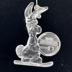 Energizer Bunny Ornament 1992 Clear‎ Acrylic Skiing Drummer Christmas